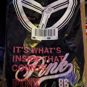 Victoria's Secret Black and Pink Graphic Jersey Dress